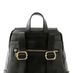 Black Leather Backpack - Classic design - Image 6