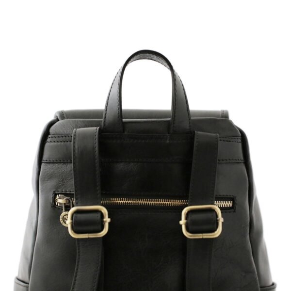 Black Leather Backpack - Classic design