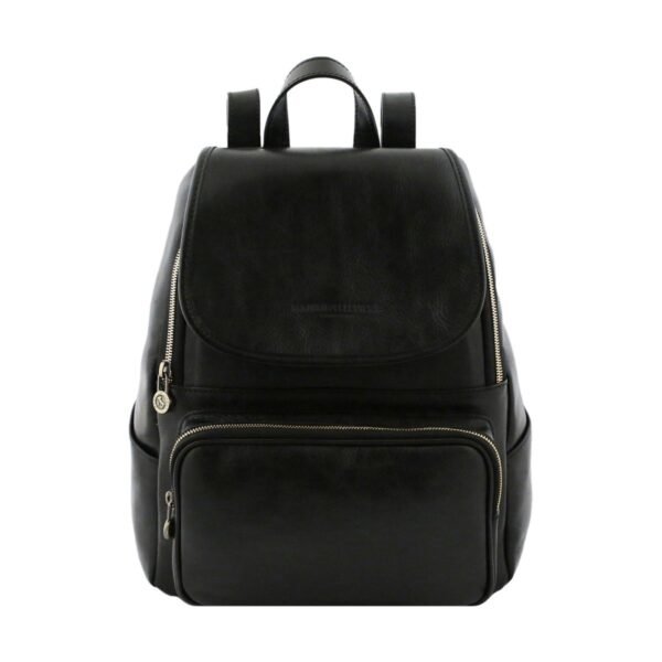 Black Leather Backpack - Classic design