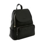 Black Leather Backpack - Classic design - Image 3