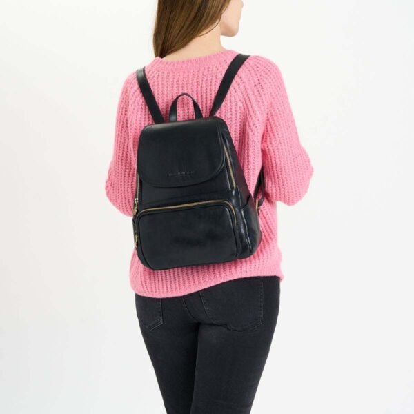 Black Leather Backpack - Classic design