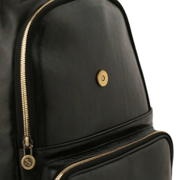 Black Leather Backpack - Classic design